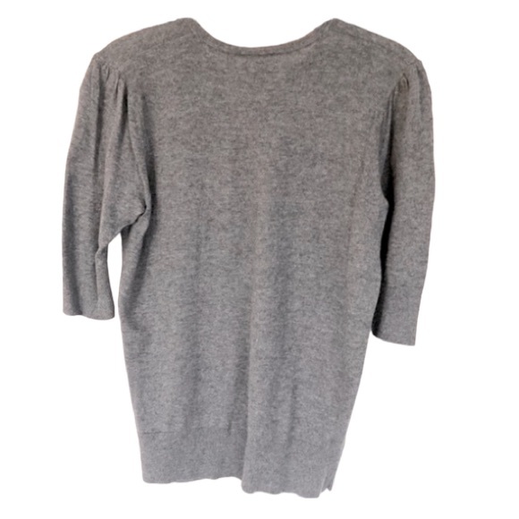 Gray Rossette Embellished Cardigan Sweater Size S - Picture 2 of 9